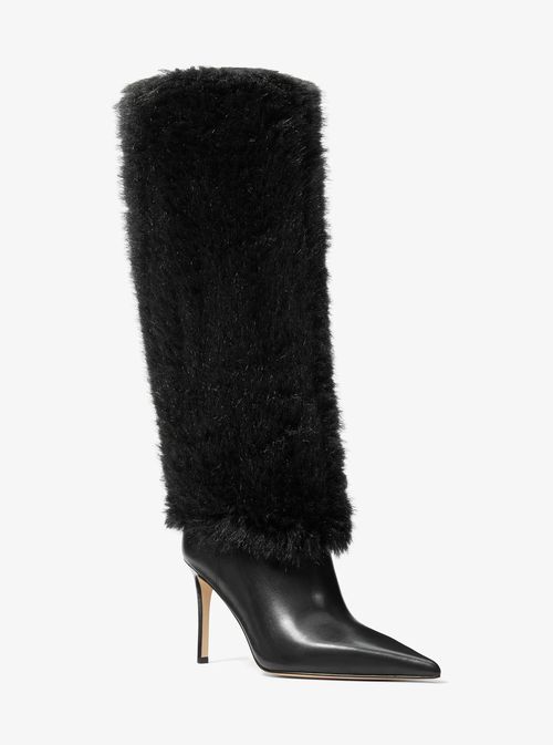 Michael Kors Dawn Faux Fur Boot in Black - size 9 by