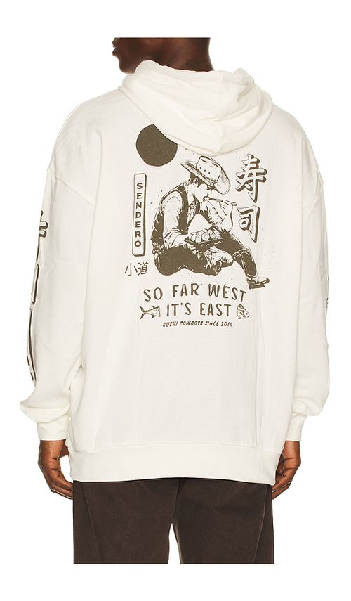 Sendero Provisions Co. So Far West Hoodie in Vintage White. S also in XS, M, L, XL/1X