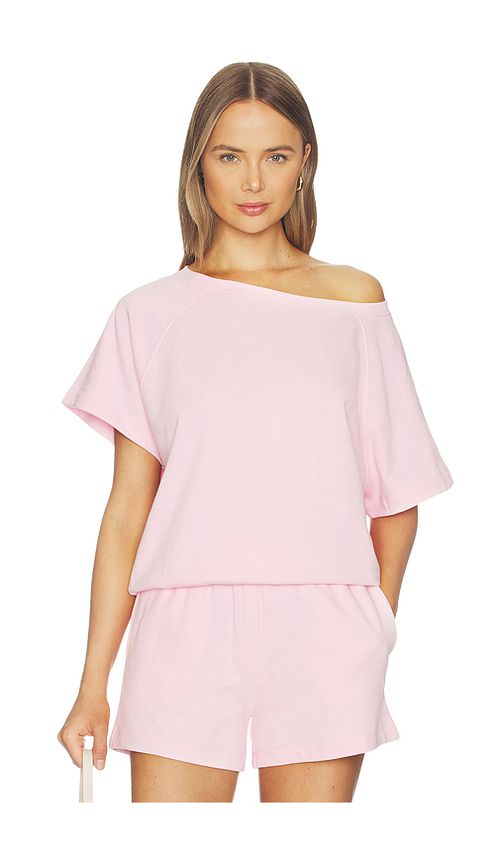 WellBeing + BeingWell Whitney Off Shoulder Sweatshirt in Pink. - XXS also in XS, S