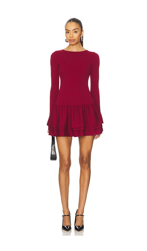 MORE TO COME Stefani Mini Dress in Burgundy. - XXS also in L, M, S