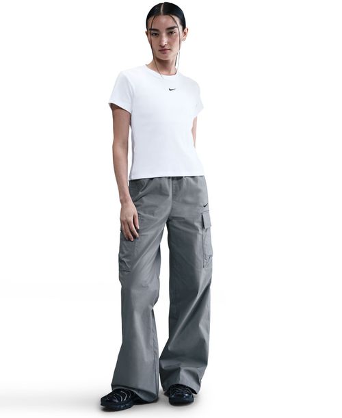 Sportswear Women's Tight Ribbed Short Sleeve T-Shirt - White