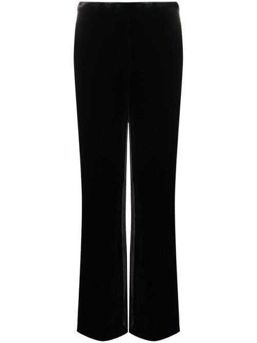 Straight-leg velvet trousers - Black
