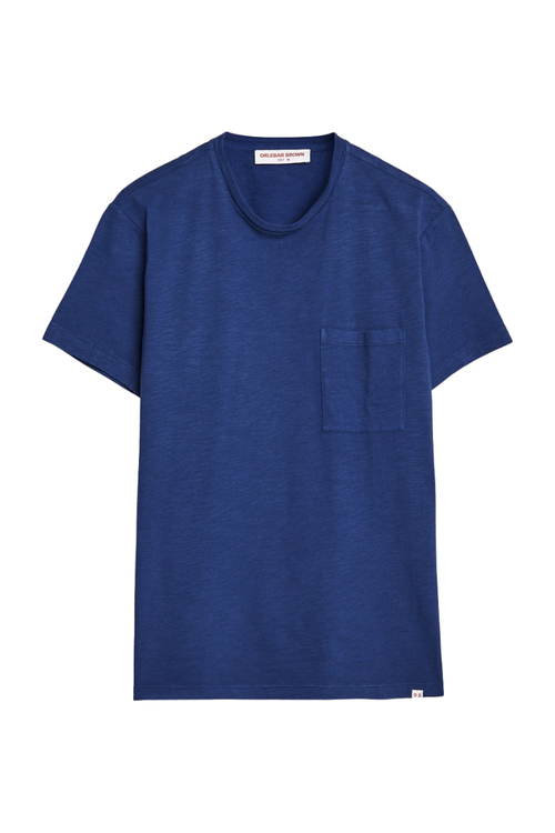 Slub Cotton Pocket T-Shirt — Blue