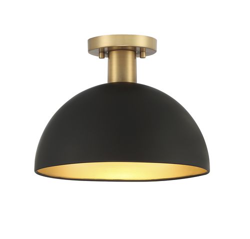 Trade Winds Hazel 1-Light Ceiling Light in Matte Black with Natural Brass - TW62271MBKNB