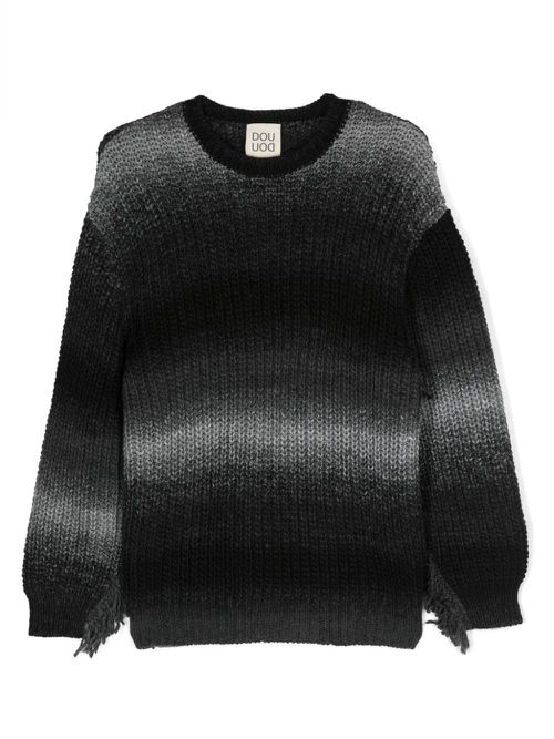 Two-tone distressed jumper - Black