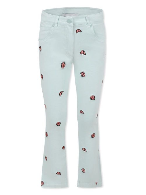Ladybug embroidery jeans - Green