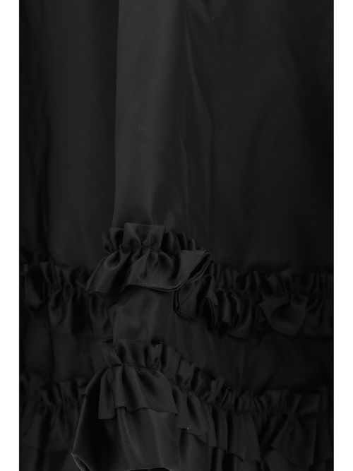 Layered Ruffle Water-Repellent Nylon Skirt — Black