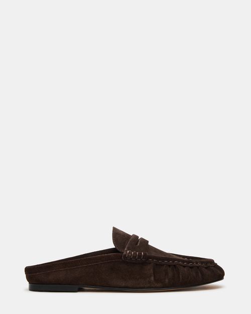Steve Madden Women's Rafe Slip-On Loafers - Chocolate Brown Suede