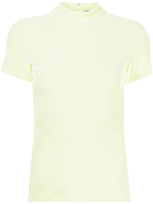 Mock-neck velour top - Yellow