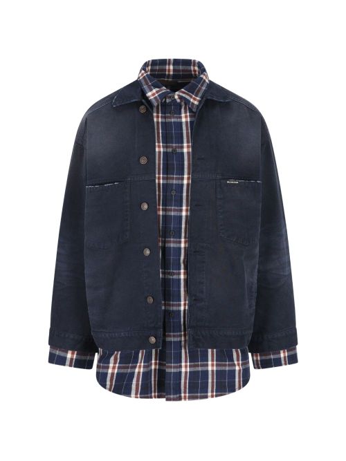 Patched shirt jacket