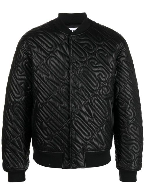 Logo-embossed bomber jacket - Black