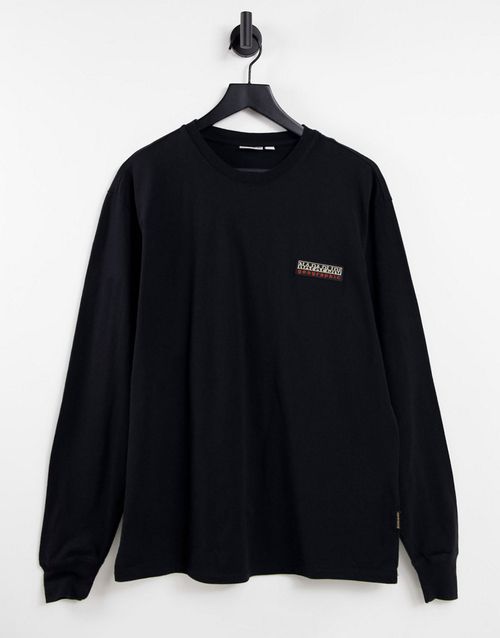 Patch long sleeve t-shirt in black