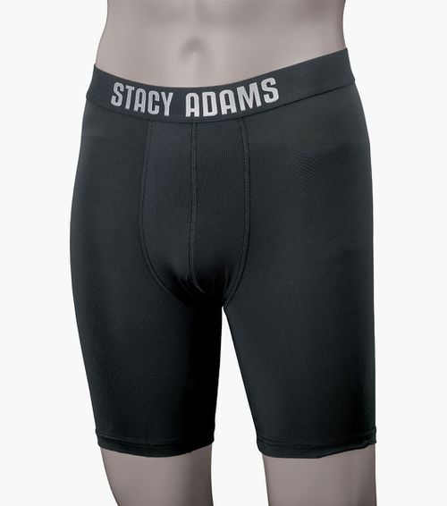 Stacy Adams Shoes Boxer Brief Cycle Short Performance Fabric Black