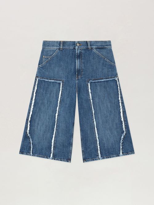 Curved Logo Skater Shorts Man  Medium Blue Medium Blue