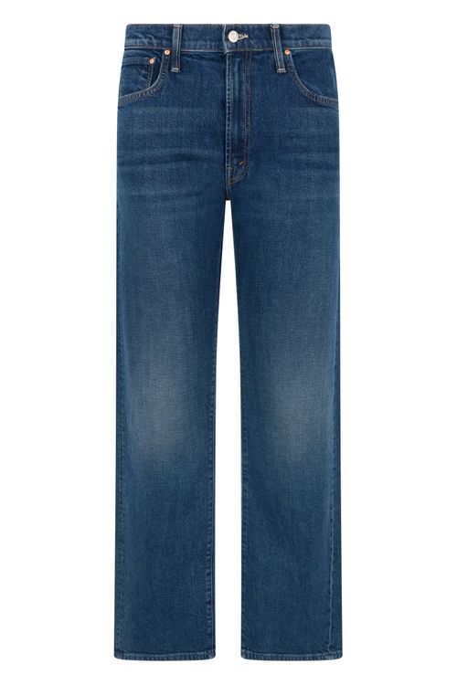Blue Straight Mid Rise Jeans