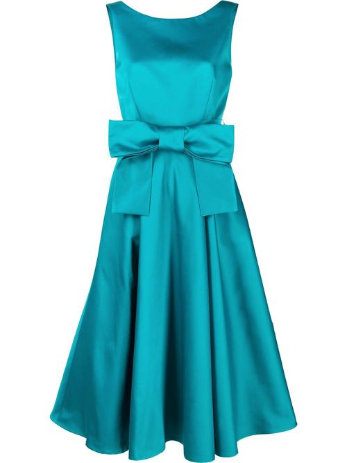 Bow-detail gown dress - Blue