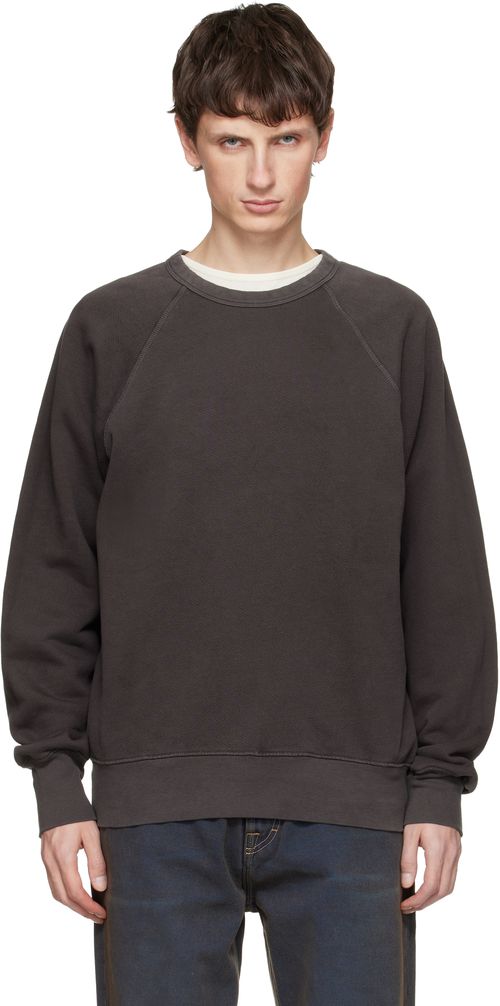 Gray Heavyweight Binded Neck Raglan Sweatshirt
