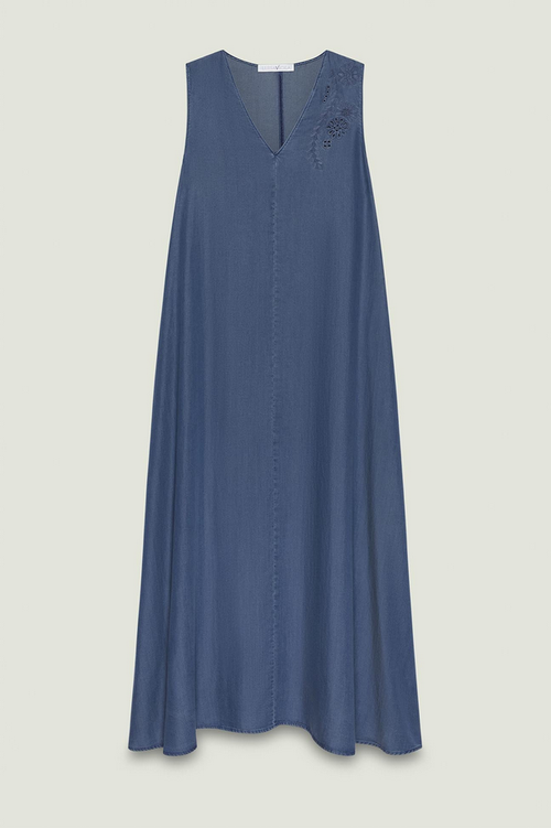 Woman dress denim effect