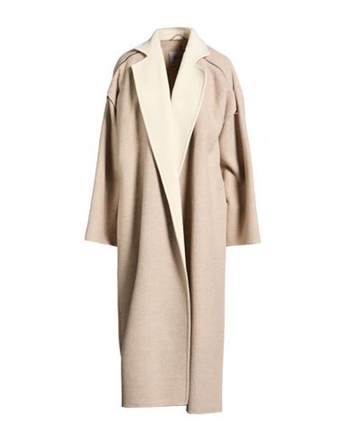 Woman Coat Beige Size 4 Virgin Wool, Cashmere