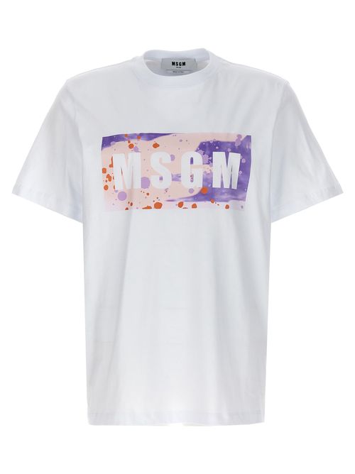 -Camo Season Box Logo T Shirt Bianco-Uomo