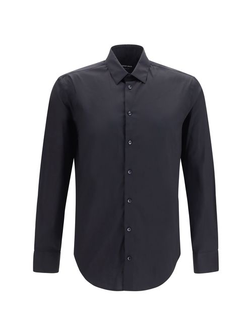 Stretch Cotton Poplin Shirt — Black