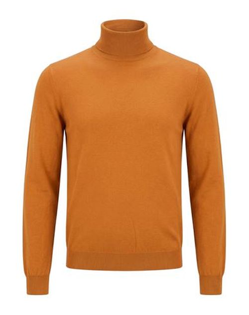 Man Turtleneck Orange Size 36 Virgin Wool, Polyamide