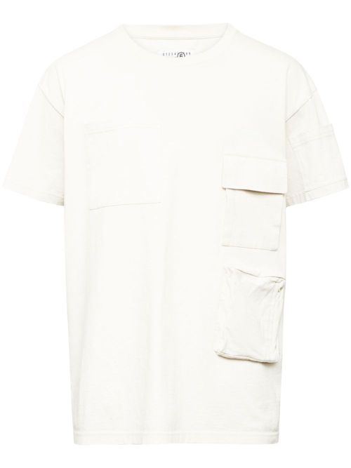 Multiple-pockets cotton T-shirt - Neutrals
