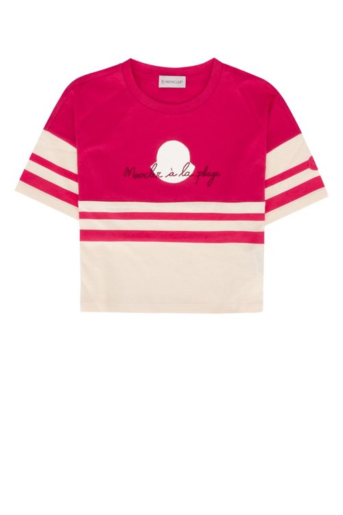 Striped Cotton T-Shirt — Pink