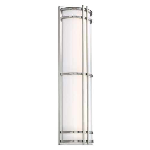 Modern Forms Skyscraper 1-Light Outdoor Wall Light in Stainless Stee