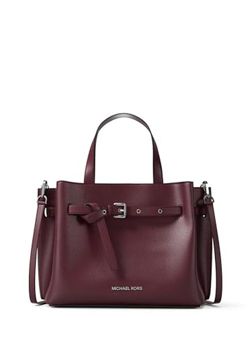 Michael Kors Women's Emilia Medium Satchel, Oxblood/Pebbled Leather, One Size
