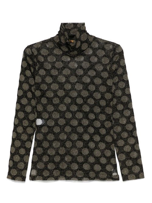Geometric-print top - Black