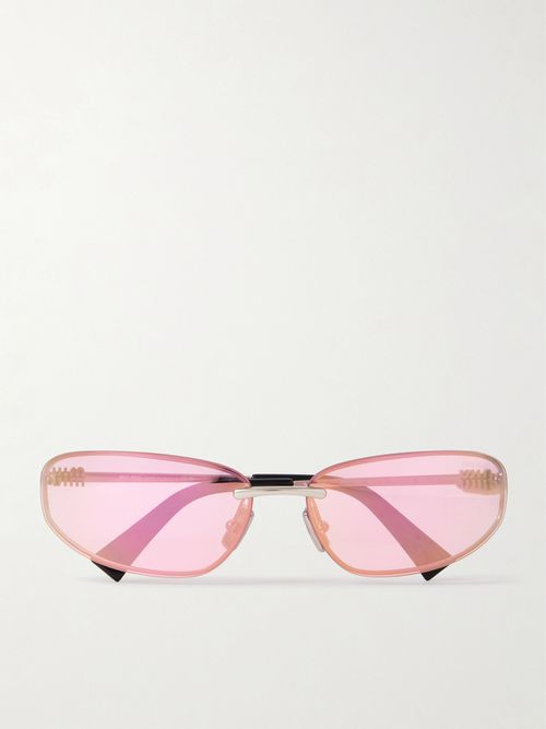 Rimless D-frame Silver-tone Sunglasses - One size