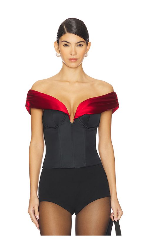MAJORELLE Nuria Top in Black & Red. XXS also in L, M, S
