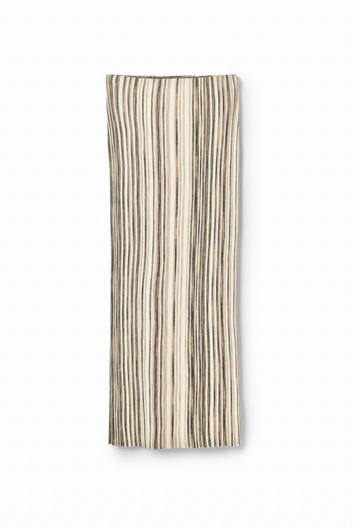 Stripy ribbed midi skirt