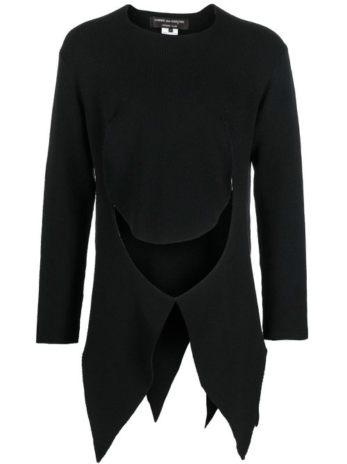 Cut-out detail asymmetric jumper - Black