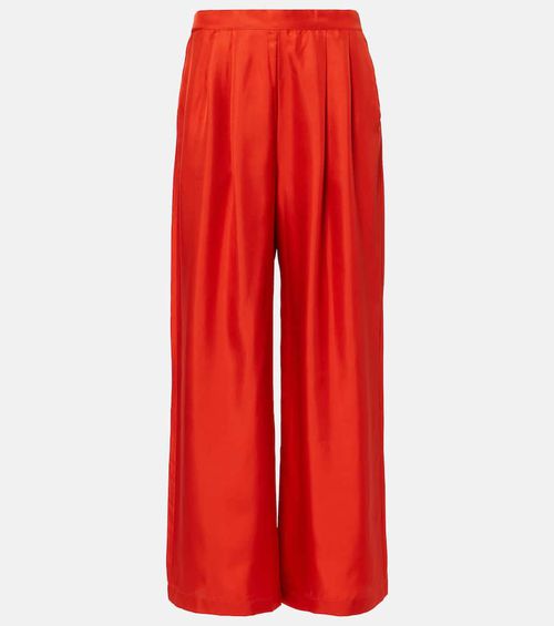 Isola silk twill wide-leg pants