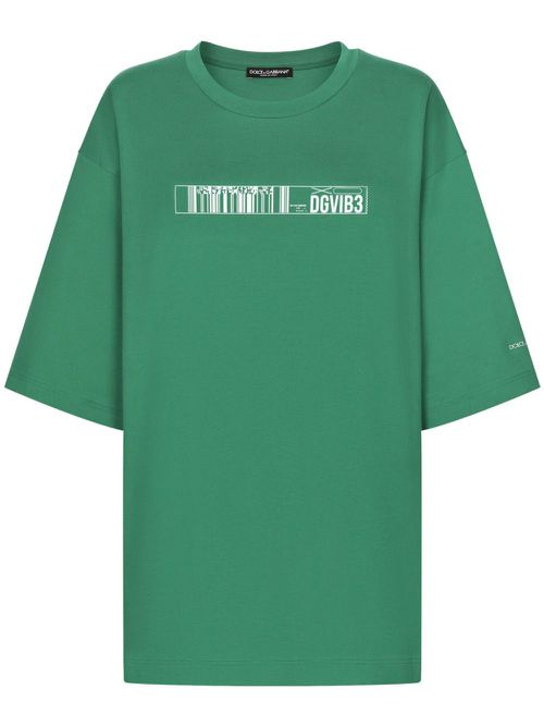 DGVIB3-print cotton T-shirt - Green