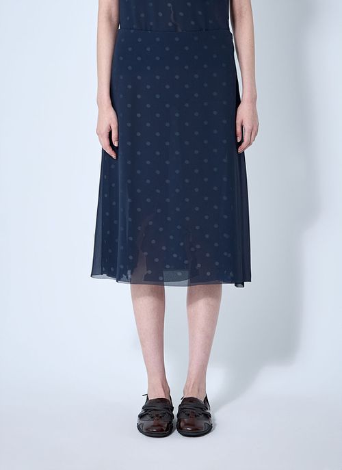 Mesh Layered Midi Skirt - Woman Skirts Navy Fr