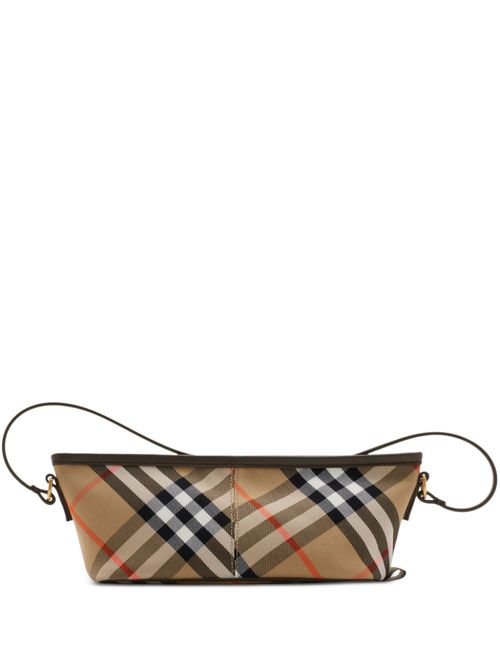 Neutral Checked Mini Shoulder Bag - Women's - Cotton/Lambskin