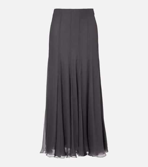 Chloé Paneled high-rise silk muslin maxi skirt