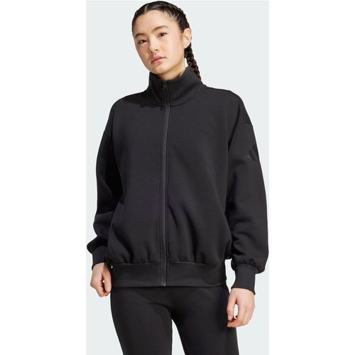 ADIDAS Sportswear Womens Soft Lux Loose Full-Zip - Black - X-Sma
