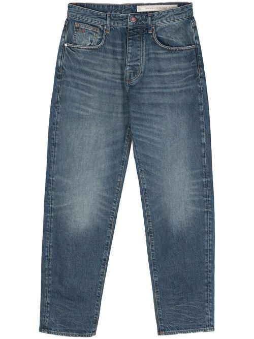 Ripped-detail tapered jeans - Blue