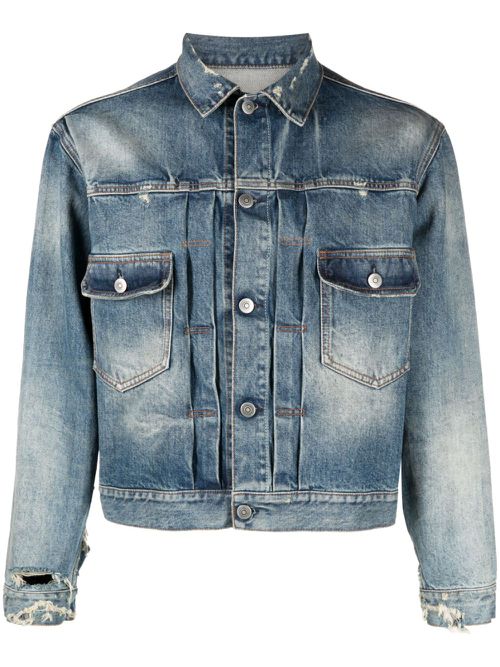 Distressed denim jacket - Blue