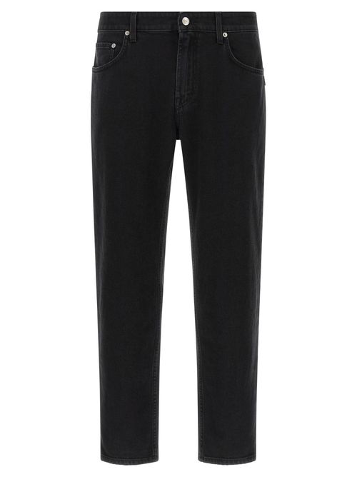 Black Straight Mid Rise Jeans
