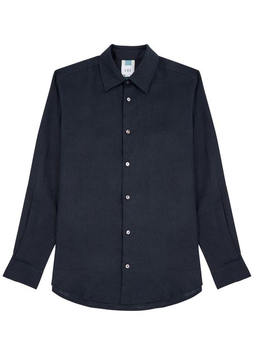 Linen Shirt - Navy - XL