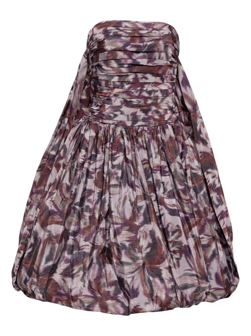 Amsale drop-waist bubble-hem dress - Purple