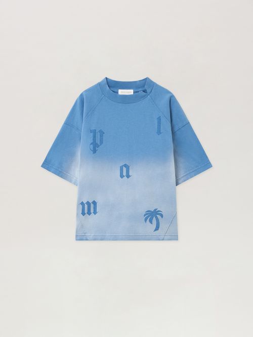 Pa Letters Washed Tee S/s Kids  Light Blue