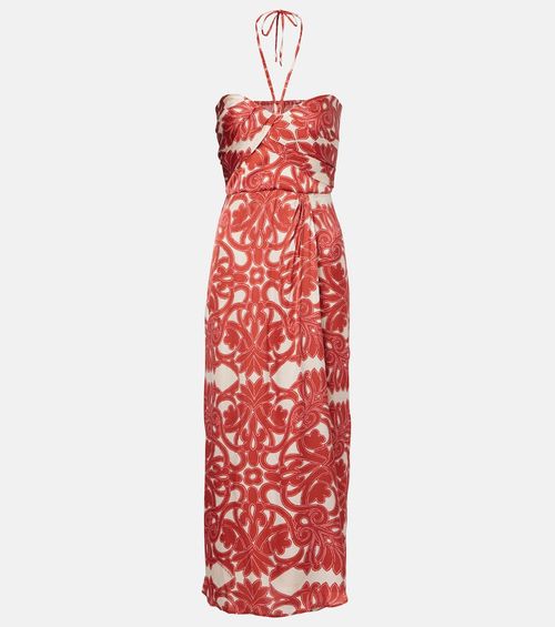 Collina printed satin midi dress
