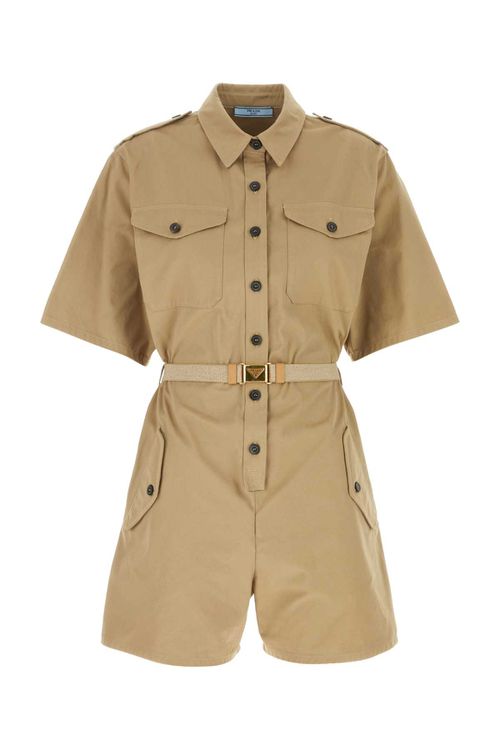 Khaki Cotton Jumpsuit