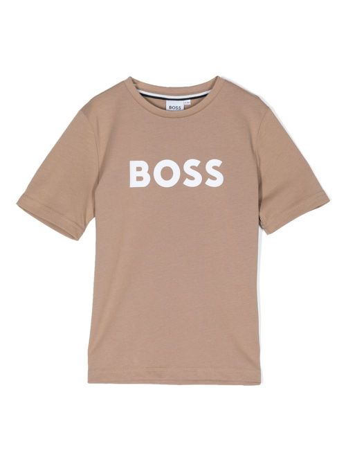 Logo-print cotton T-shirt - Brown